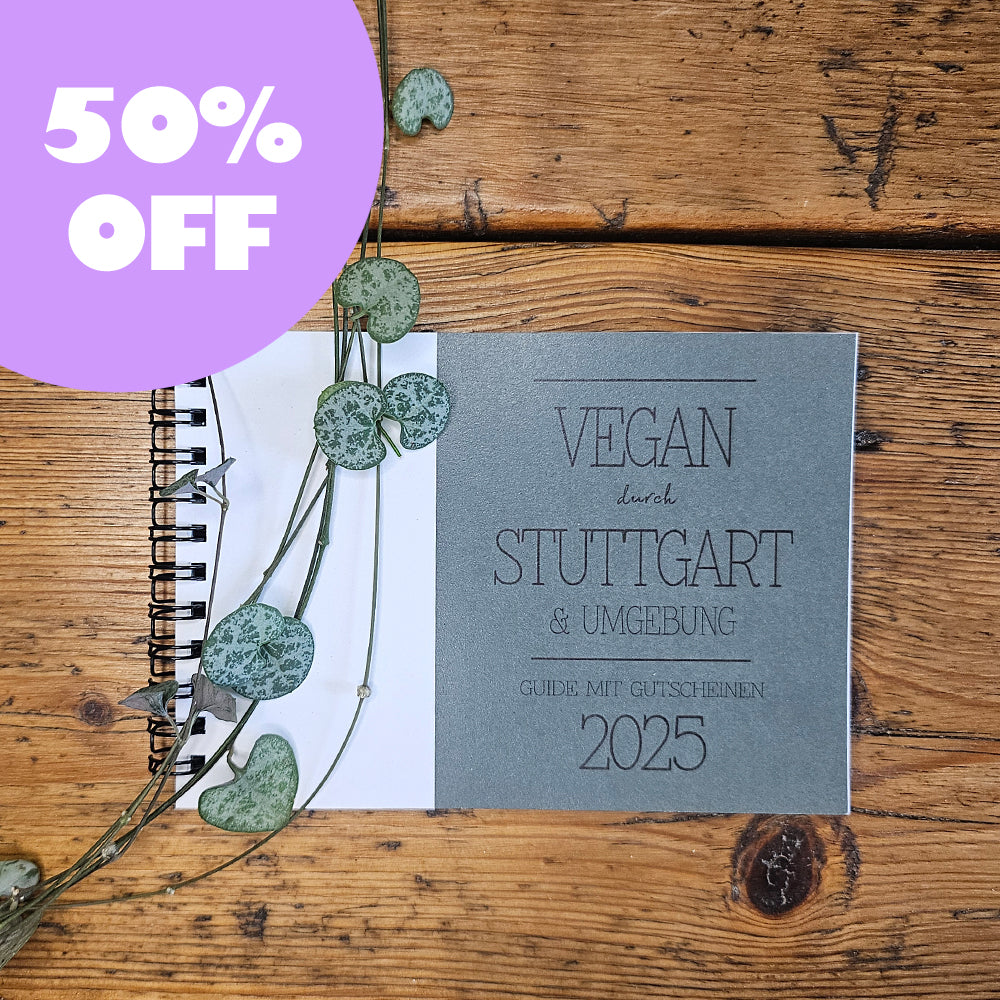 50% OFF | GUIDE MIT GUTSCHEINEN "VEGAN DURCH STUTTGART" | 2025 | GUTSCHEINHEFT