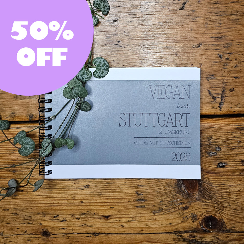 50% OFF | GUIDE MIT GUTSCHEINEN "VEGAN DURCH STUTTGART" | 2026 | GUTSCHEINHEFT