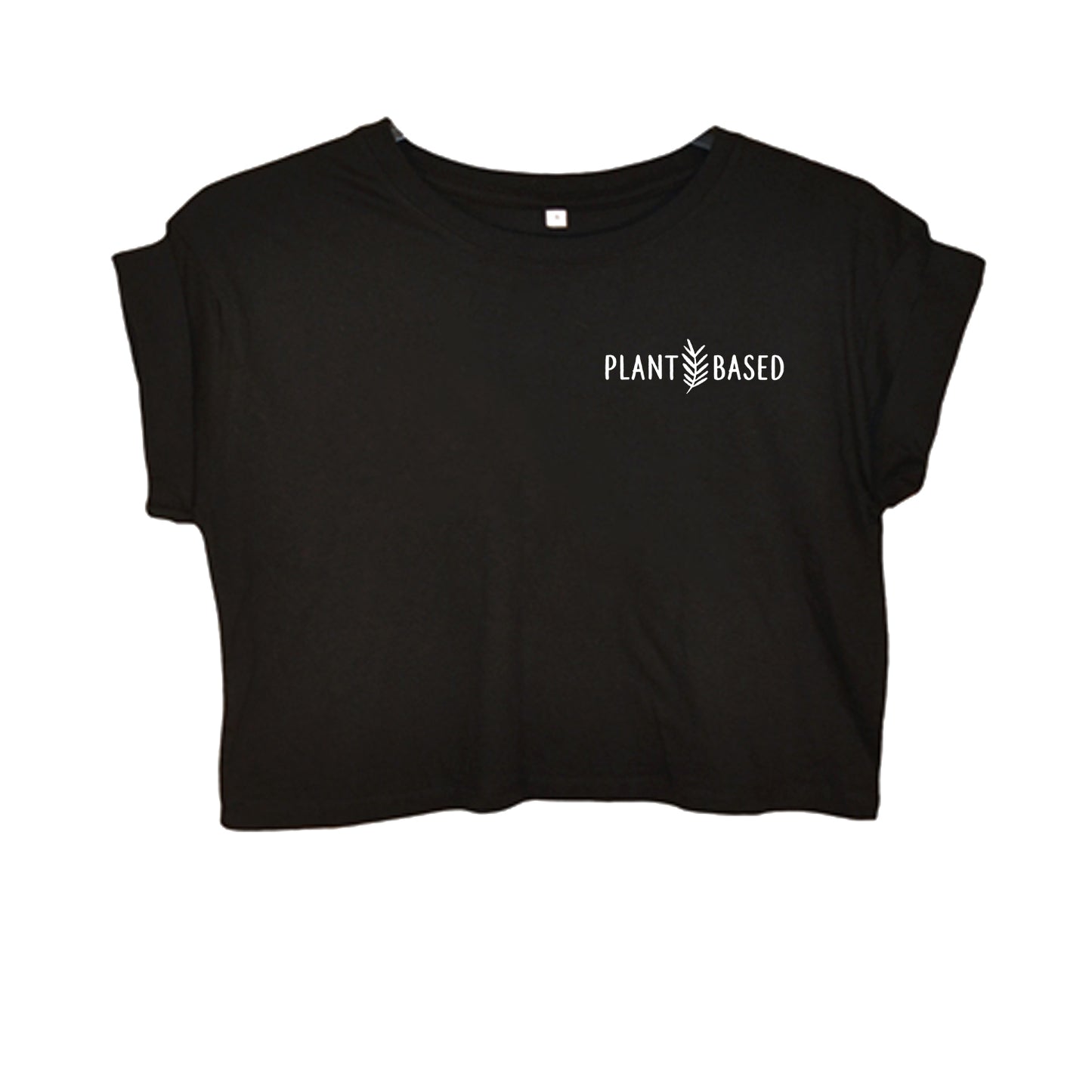 "PLANT BASED" | CROP TOP | BLACK | BIO | ORGANIC | VEGAN | HERBIVOR | PLANTBASED | PFLANZENFRESSER |