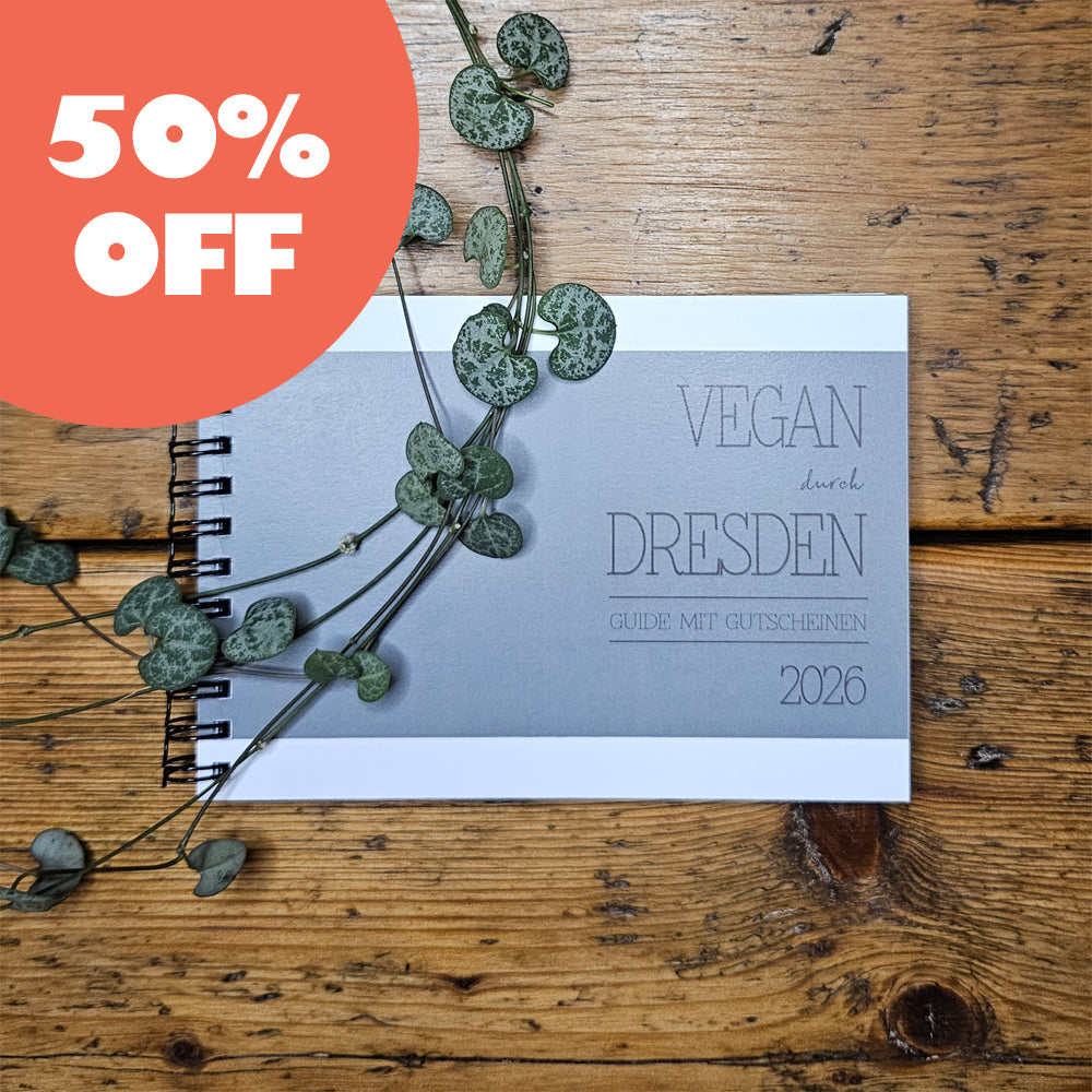 50% OFF | GUIDE MIT GUTSCHEINEN "VEGAN DURCH DRESDEN" | 2026 | GUTSCHEINHEFT