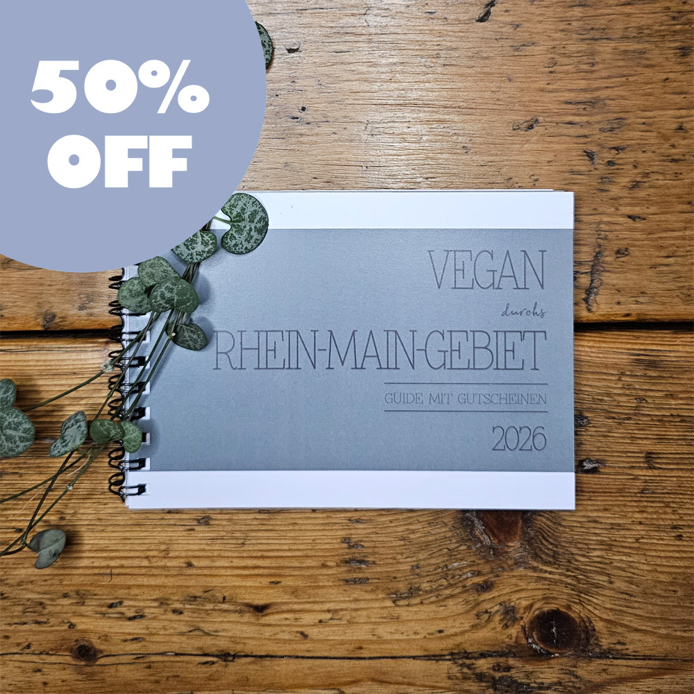 50% OFF | GUIDE MIT GUTSCHEINEN "VEGAN DURCHS RHEIN-MAIN-GEBIET" | 2026 | GUTSCHEINHEFT